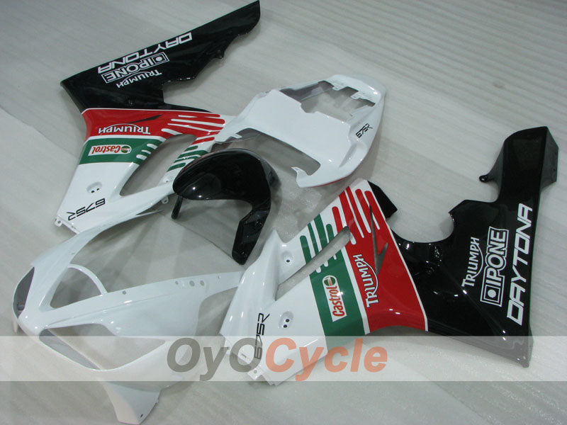 Injection Fairing kit for 06-08 Triumph Daytona 675 - Green, White, Black - Castrol #OYO87906302