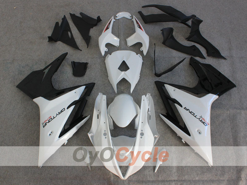 Injection Fairing kit for 13-14 Triumph Daytona 675 - White, Black - Factory Style #OYO87906313
