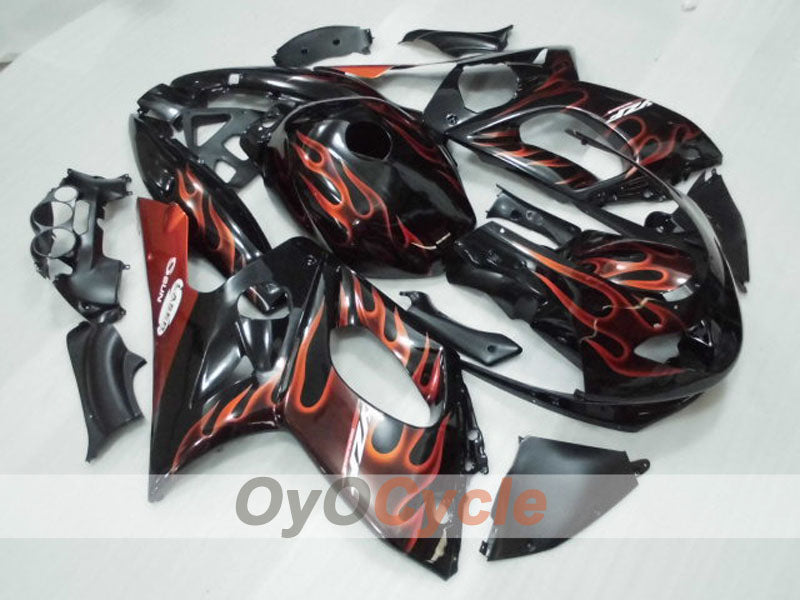 Injection Fairing kit for 97-07 YZF600R - Orange, Black - Flame #OYO87906406 Main image