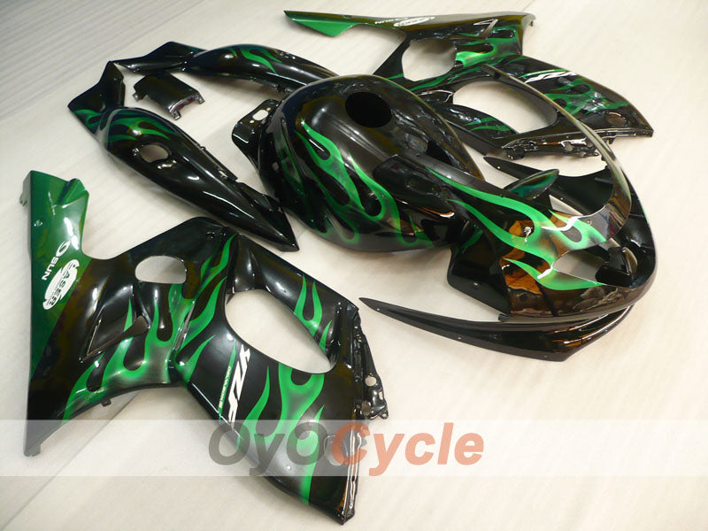Injection Fairing kit for 97-07 YZF600R - Green, Black - Flame #OYO87906422 Main image