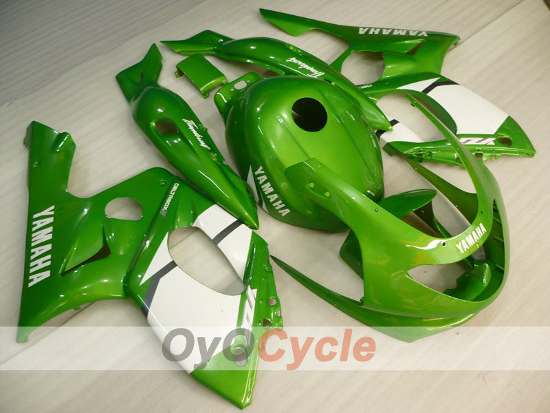 Injection Fairing kit for 97-07 YZF600R - Green, White - Factory Style #OYO87906423 Main image