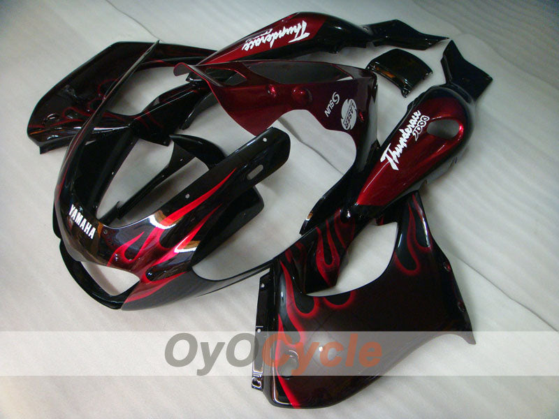 Fairing kit for 97-07 YZF1000R - Red, Black - Flame #OYO87906436 Main image