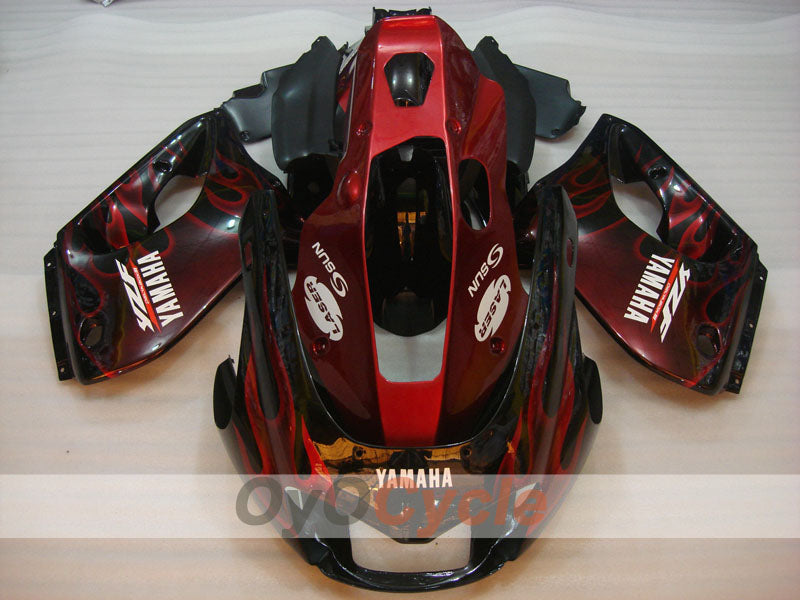 Fairing kit for 97-07 YZF1000R - Red, Black - Flame #OYO87906440 Secondary image
