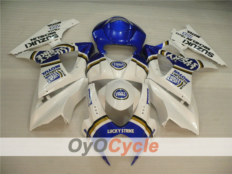 Injection Fairing kit for 07-08 GSX R1000 - Blue, White - Lucky Strike, MOTUL #OYO87902104