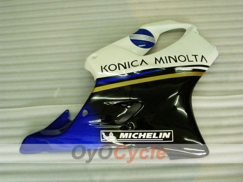 Injection Fairing kit for 01-03 CBR600F4i - White, Black - Konica Minolta, MICHELIN #OYO87900160