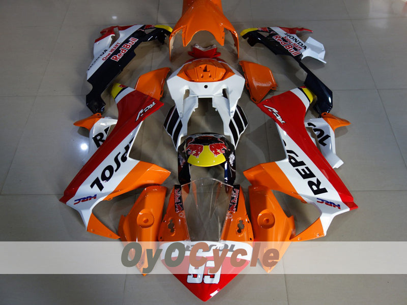 Injection Fairing kit for 17-19 CBR1000RR - Red, Orange - Repsol #OYO87914589