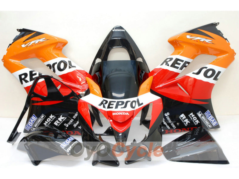 Injection Fairing kit for 02-13 VFR800 - Orange, Black - Repsol #OYO87902832