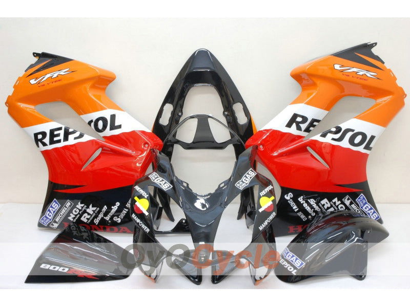 Injection Fairing kit for 02-13 VFR800 - Red, Orange - Repsol #OYO87902833 Main image