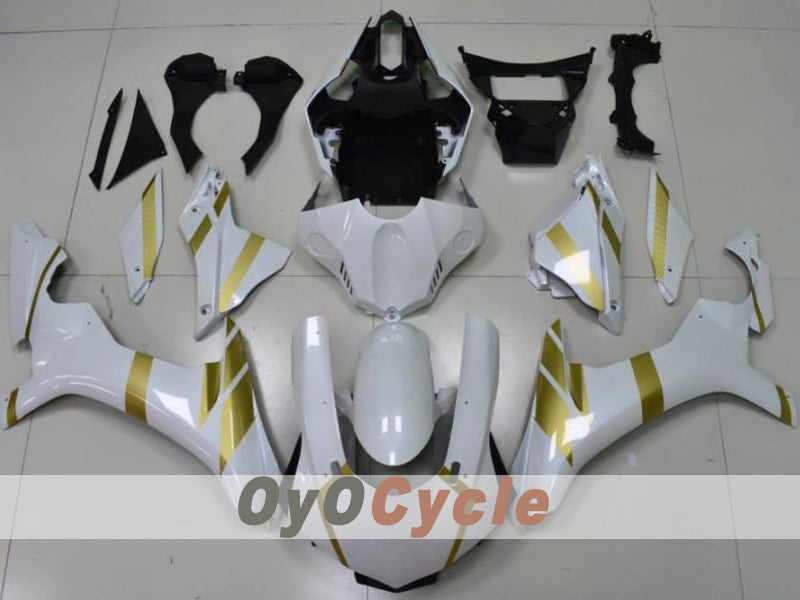 Injection Fairing kit for 15-19 YZF-R1 - White, Gold - Factory Style #OYO87914640 Main image