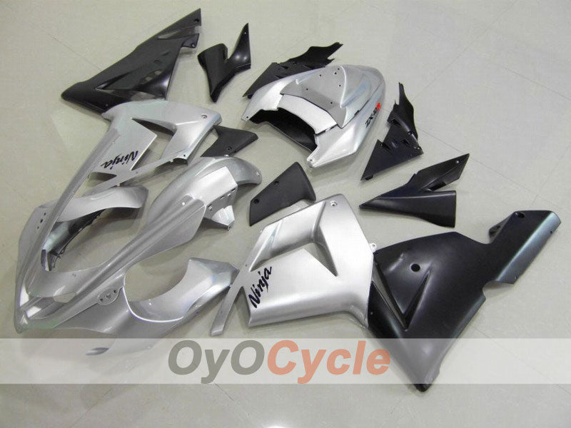 Injection Fairing kit for 04-05 NINJA ZX-10R - Black, Silver - Factory Style #OYO87901532 Main image