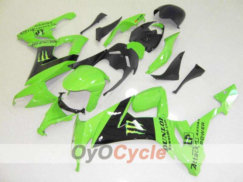 Injection Fairing kit for 08-10 NINJA ZX-10R - Green, Black - Monster #OYO87901657 Main image