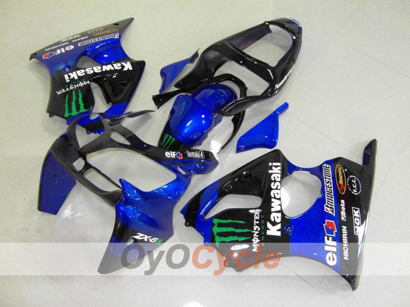 Injection Fairing kit for 00-02 NINJA ZX-6R - Blue, Black - Monster #OYO87901722