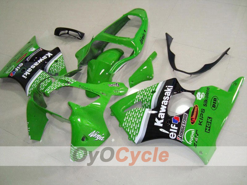 Injection Fairing kit for 00-02 NINJA ZX-6R - Green, Black - Nakano #OYO87901746 Main image